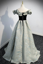 Stylish Satin Long A Line Prom Dress, Off the Shoulder Prom Prom Dress