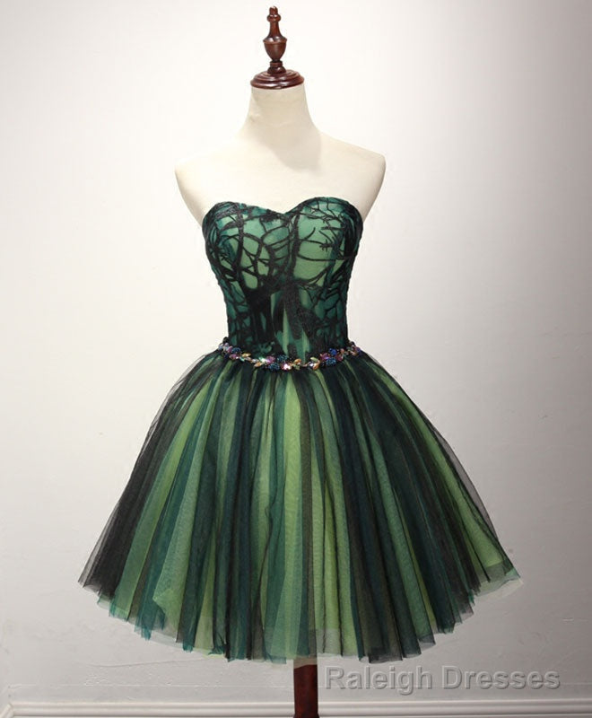 Stylish Tulle Lace Short Prom Dress, Cute Lace Prom Dress Main image