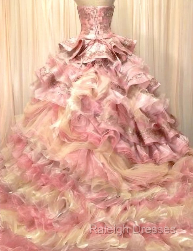 Sweet A-Line Strapless Satin Tulle Sequined Wedding Dress Beaded Diamond Long Ball Gowns