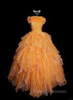 Sweet A-Line Strapless Tulle Long Ball Gown Evening Dress