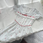 Sweet And Cute White Doll Collar Printed A-Line Short 16Th Birthday Homecoming Dress