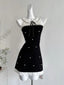 Sweet Black Baby Doll Collar Pearl Satin A-Line 17Th Birthday Homecoming Dress
