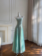 Sweet A-Line Strap Chiffon Long Formal Prom Dress