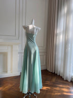 Sweet A-Line Strap Chiffon Long Formal Prom Dress