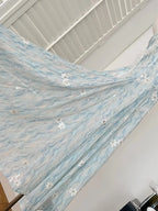Sweet Blue And White Gradient A-Line Halter Neck Chiffon Long Formal Prom Dress