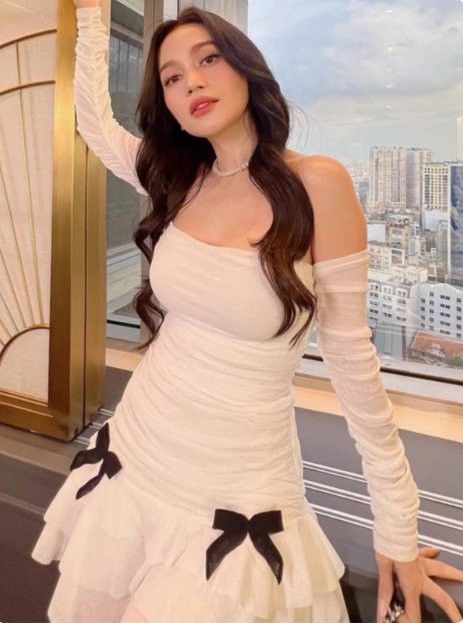 Sweet Bow Pleated Mesh Ruffle Hip Birthday Skirt Homecoming Dress Secondary image