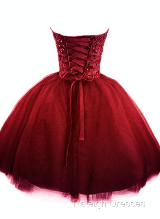 Sweet Burgundy Tulle Ball Party Dress , Homecoming Dress Secondary image