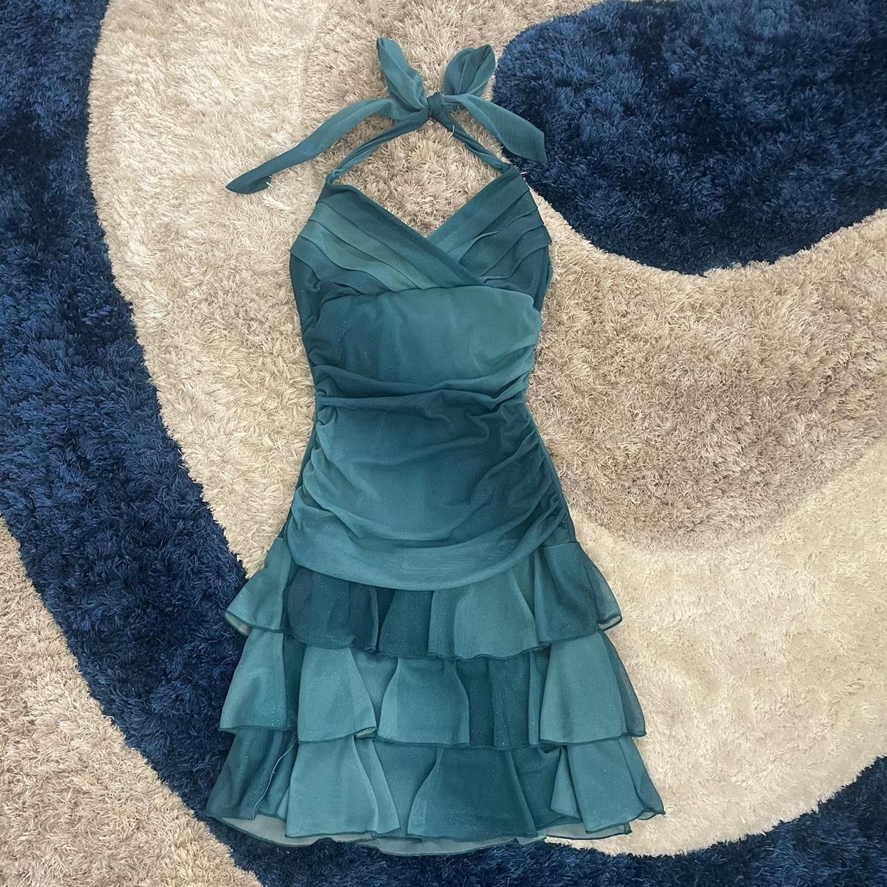 Sweet Glitter Halterneck V-Neck Ruffled Mini 16Th Birthday Homecoming Dresses Main image