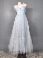 Sweet Green A-Line Tulle Long Formal Prom Dress Bridesmaid Dress