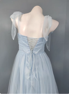 Sweet Green A-Line Tulle Long Formal Prom Dress Bridesmaid Dress