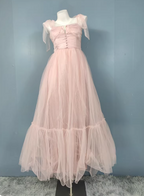 Sweet Green A-Line Tulle Long Formal Prom Dress Bridesmaid Dress