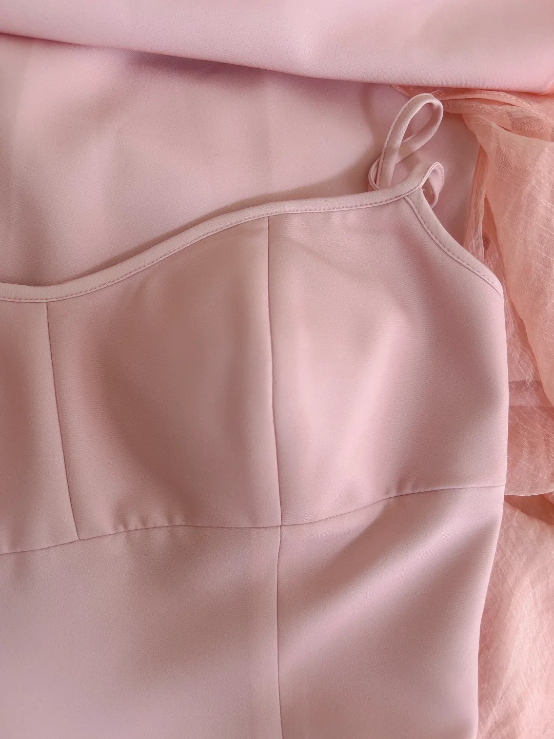 Sweet Pink A-Line Strap Chiffon Long Formal Prom Dress