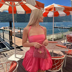 Sweet Pink Halter Neck Flower Bud Skirt 17Th Birthday Homecoming Dress