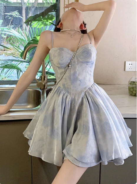 Sweet Purple Princess Puffy Strapless Homecoming Dress