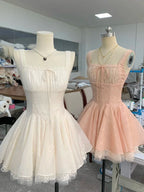 Sweet Strapless Lace A-Line Mini 17Th Birthday Homecoming Dress