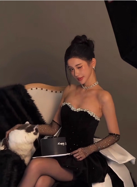 Sweet Tube Top Black Velvet Bow 19Th Birthday Homecoming Dress