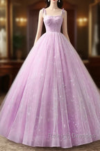 Sweetheart A-Line Tulle Long Prom Dress Sleeveless Quinceanera Dresses