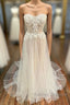 Sweetheart Appliques A-Line Long Wedding Dress