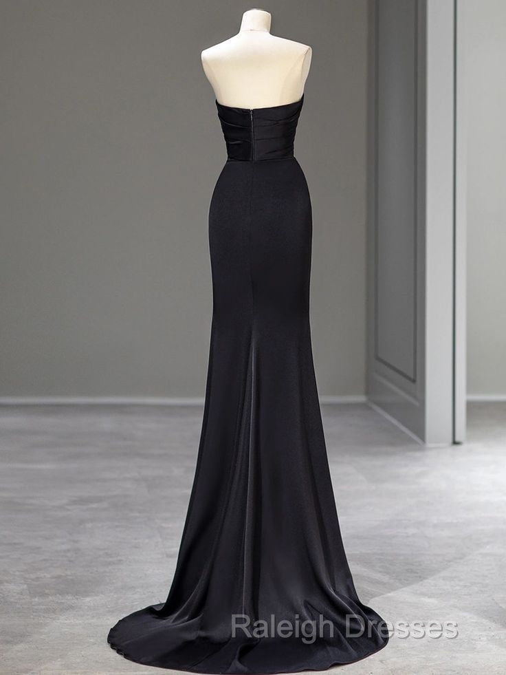 Sweetheart Black Mermaid Prom Dresses Strapless Long Prom Dresses Secondary image