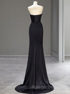 Sweetheart Black Mermaid Prom Dresses Strapless Long Prom Dresses