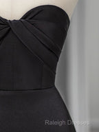 Sweetheart Black Mermaid Prom Dresses Strapless Long Prom Dresses