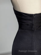 Sweetheart Black Mermaid Evening Dress Strapless Long Prom Dress