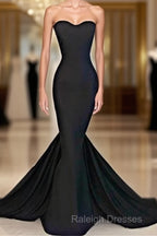 Sweetheart Black Trumpet New Arrival Evening Dresses Hottest Elegant Court Train Party Dresses