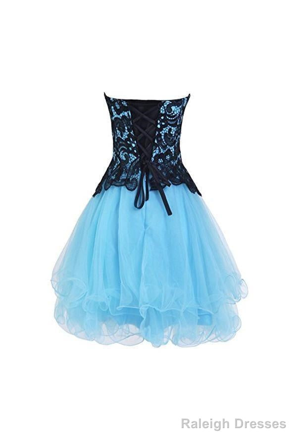 Sweetheart Bridesmaid Short Prom Dresses Blue Homecoming Dresses Secondary image
