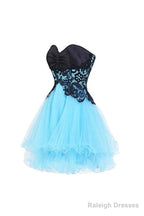 Sweetheart Bridesmaid Short Prom Dress Blue Homecoming Dress
