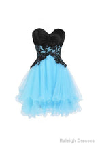 Sweetheart Bridesmaid Short Prom Dresses Blue Homecoming Dresses