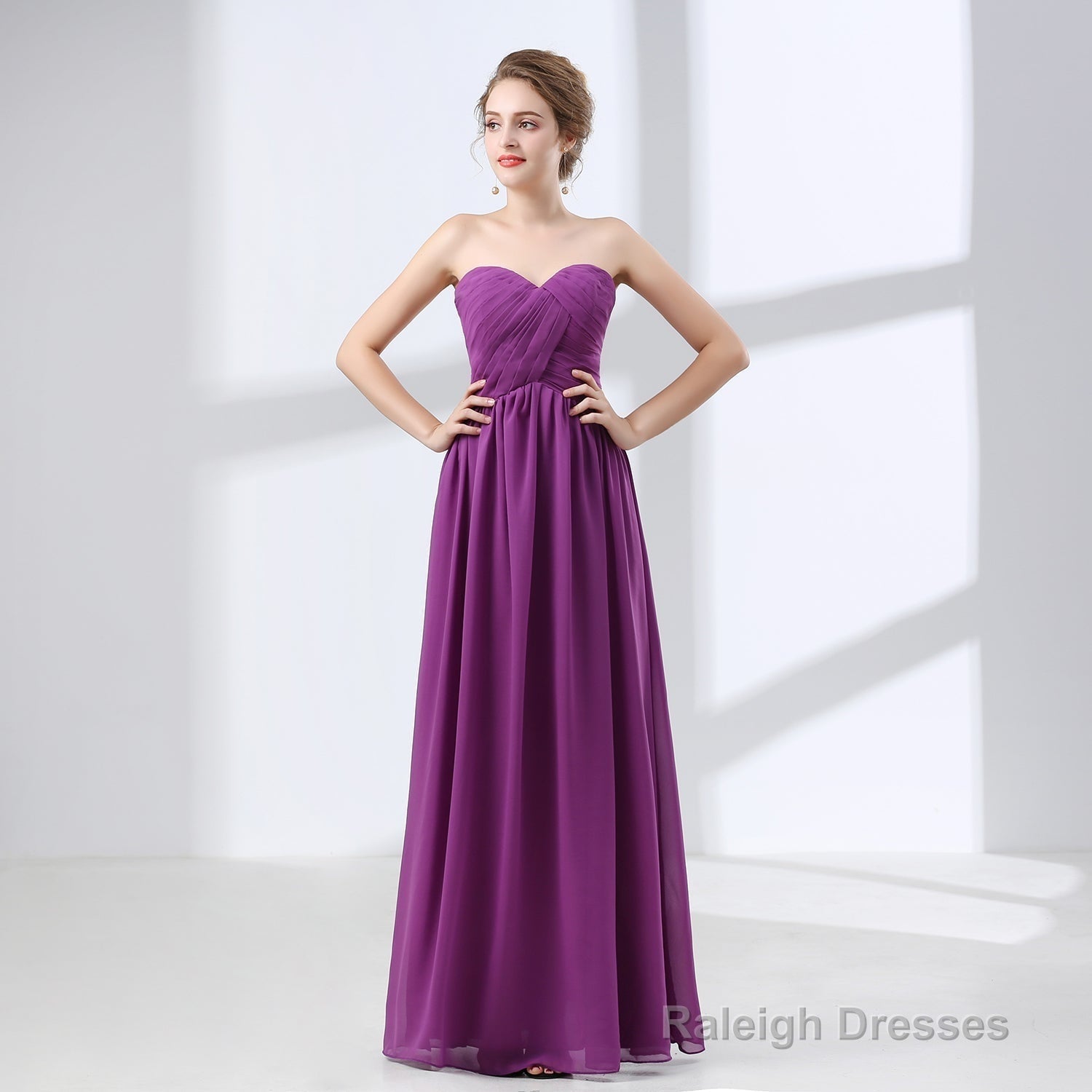 Sweetheart Chiffon A Line Bridesmaids Dresses