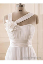 Sweetheart Chiffon Handmade Flower Wedding Dress