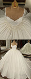 Sweetheart Corset Wedding Dresses Satin Ball Gowns Spaghetti Straps Prom Dresses