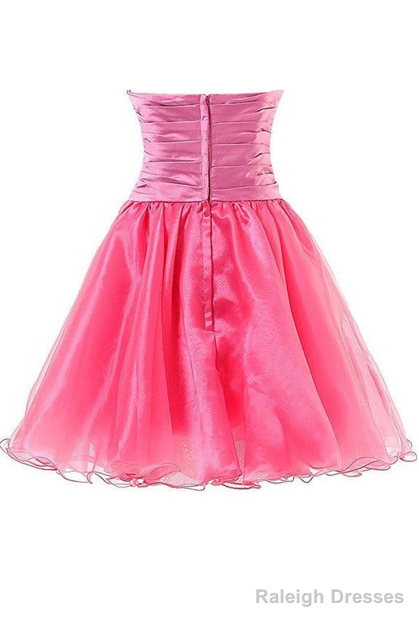 Sweetheart Knee Length Pink Homecoming Dress Lace Cocktail Dress