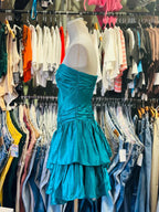 Sweetheart Neck Blue Satin 17Th Birthday Short Skirt Homecoming Dress