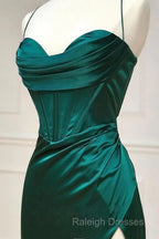 Sweetheart Neck Green Mermaid Long Prom Dresses