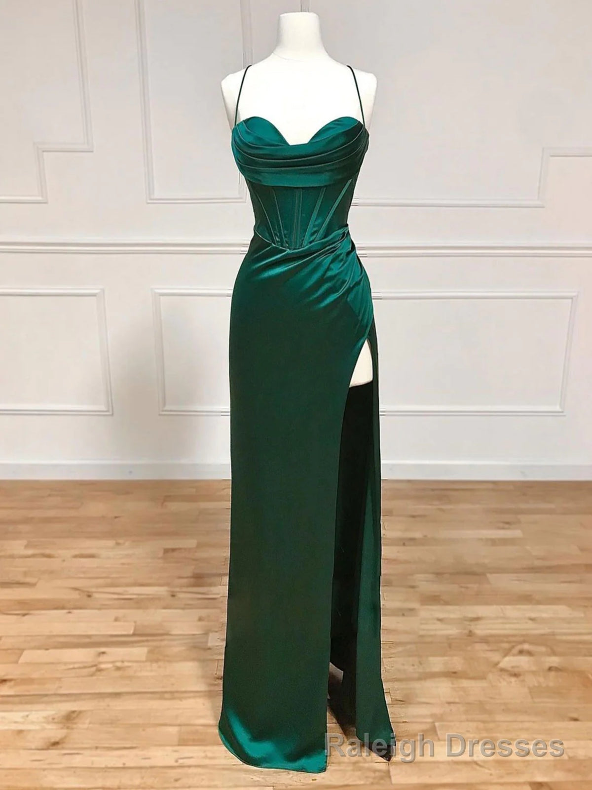 Sweetheart Neck Green Mermaid Long Prom Dresses, Green Long Formal Prom Dresses