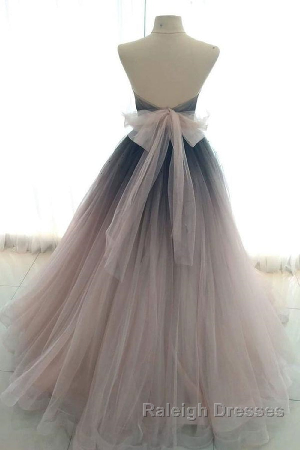 Sweetheart Neck Open Back Ombre Long Prom Dress, Ombre Formal Evening Dress Secondary image
