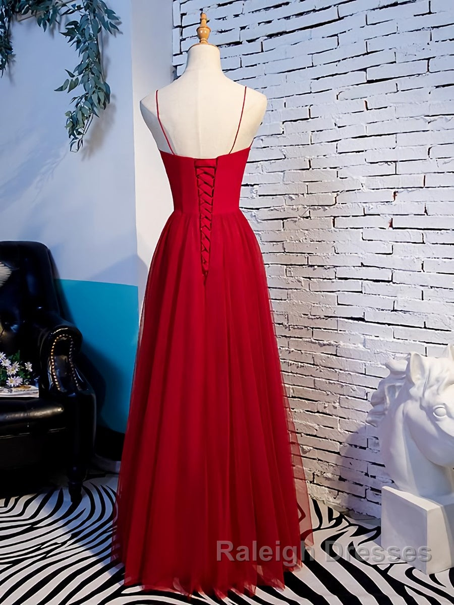 Sweetheart Neck Red Long Prom Dresses, Red Long Formal Evening Dresses Secondary image