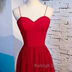 Sweetheart Neck Red Long Prom Dresses, Red Long Formal Evening Dresses