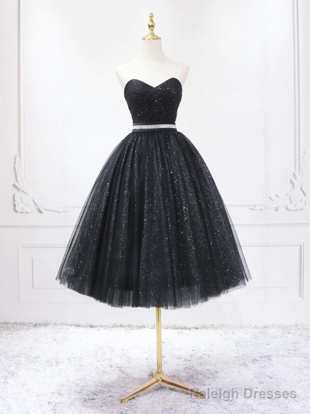 Sweetheart Neck Short Black Prom Dresses, Short Black Formal Graduation Homecoming Dresses