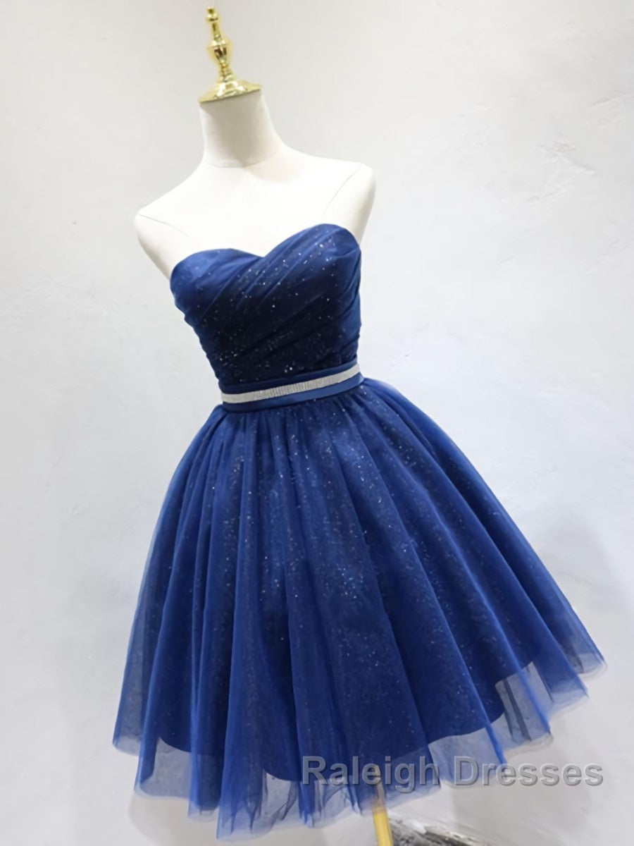 Sweetheart Neck Short Blue Prom Dress Short Blue Prom Homecoming Gradu
