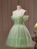 Sweetheart Neck Short Green Prom Dress Short Green Graduation Homecoming Dress