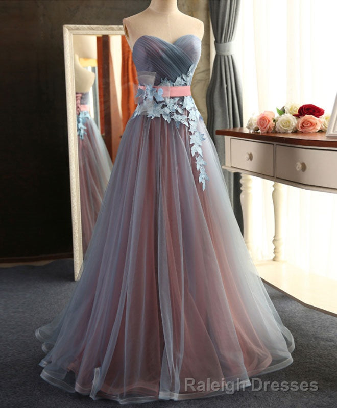 Sweetheart Neck Tulle Long Prom Dress, Evening Dress