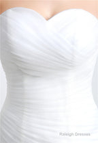 Sweetheart Off The Shoulder Pleated Simple Wedding Dresses