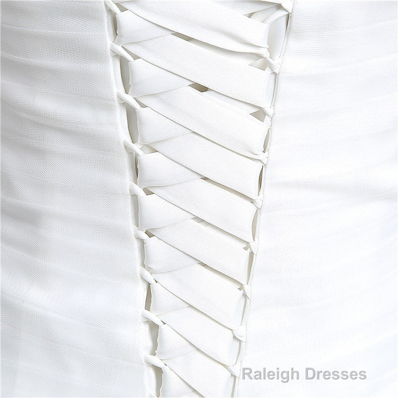 Sweetheart Off The Shoulder Pleated Simple Wedding Dresses