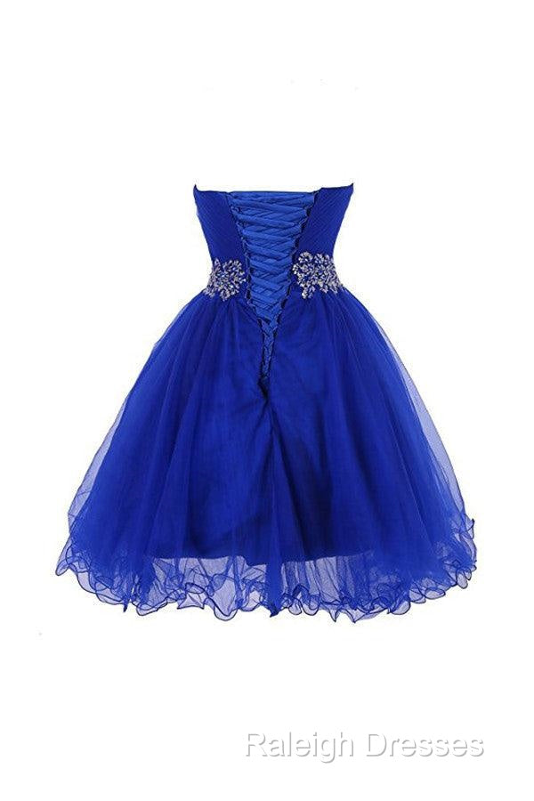 Sweetheart Royal Blue Homecoming Dresses Short Prom Dresses With Beading Secondary image