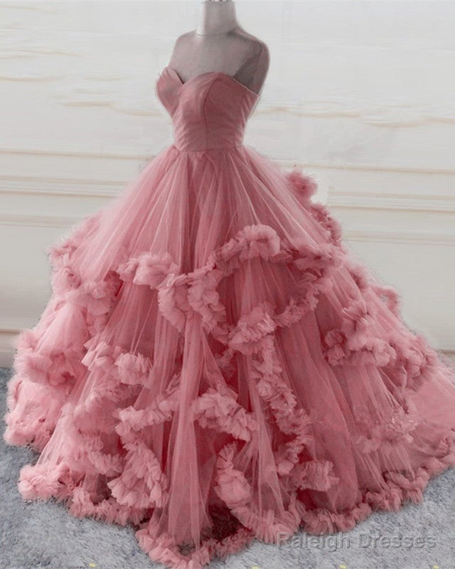 Sweetheart Ruffles Ball Gowns Wedding Cloud Dress