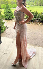 Sweetheart Sequins Mermaid Prom Dress With Beading