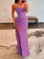 Sweetheart Sequins Mermaid Prom Dress With Beading